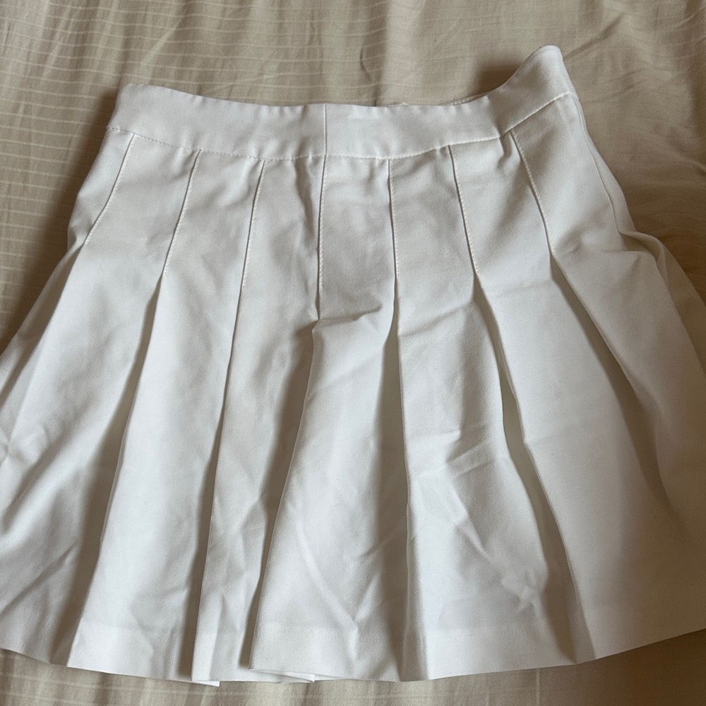 White Pleated Skirt